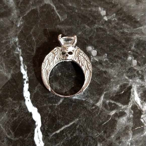 n/a Jewelry - Skull wing silver ring size 10